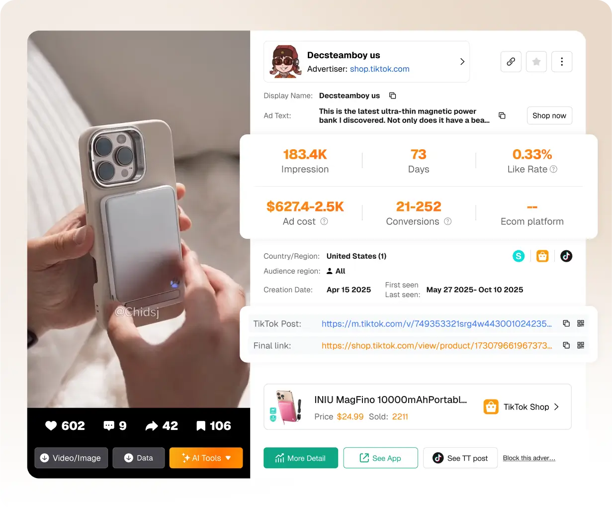 Verfolgen Sie die TikTok Shop Stores der Wettbewerber